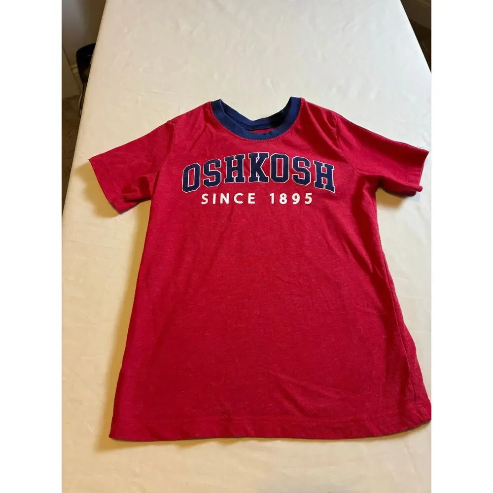OshKosh B'gosh Boys Size 6 Red Graphic Logo T Shirt Since 1895 Short Sleeve